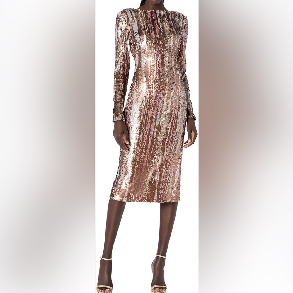 Like new Dress The Population Bronze Sequin Emery Dress